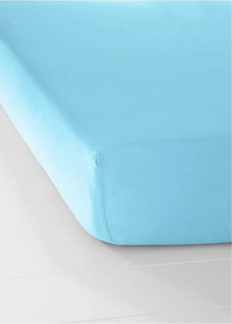 bonprix Perfekte Passform: Jersey Spannbettlaken - hellblau