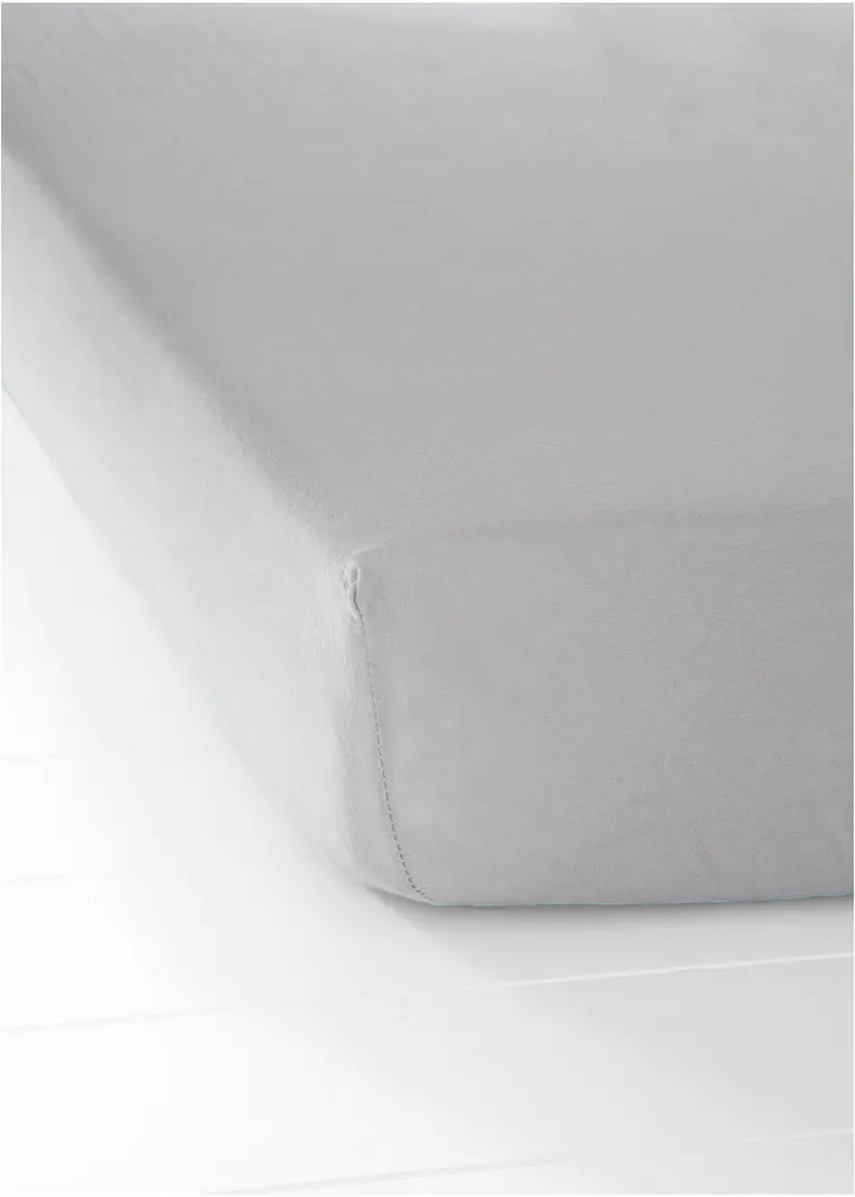 Bonprix Perfekte Passform: Jersey Spannbettlaken - Hellgrau