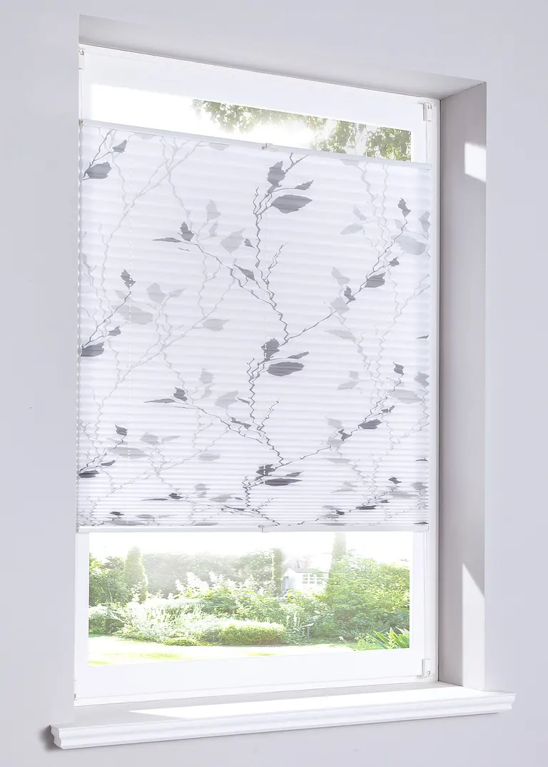 bonprix Plissee mit schönen Blätterranken - grau Klemmträger