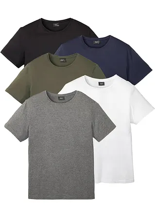 bonprix Praktische Basic T-Shirt Packung mit Rundhalsausschnitt