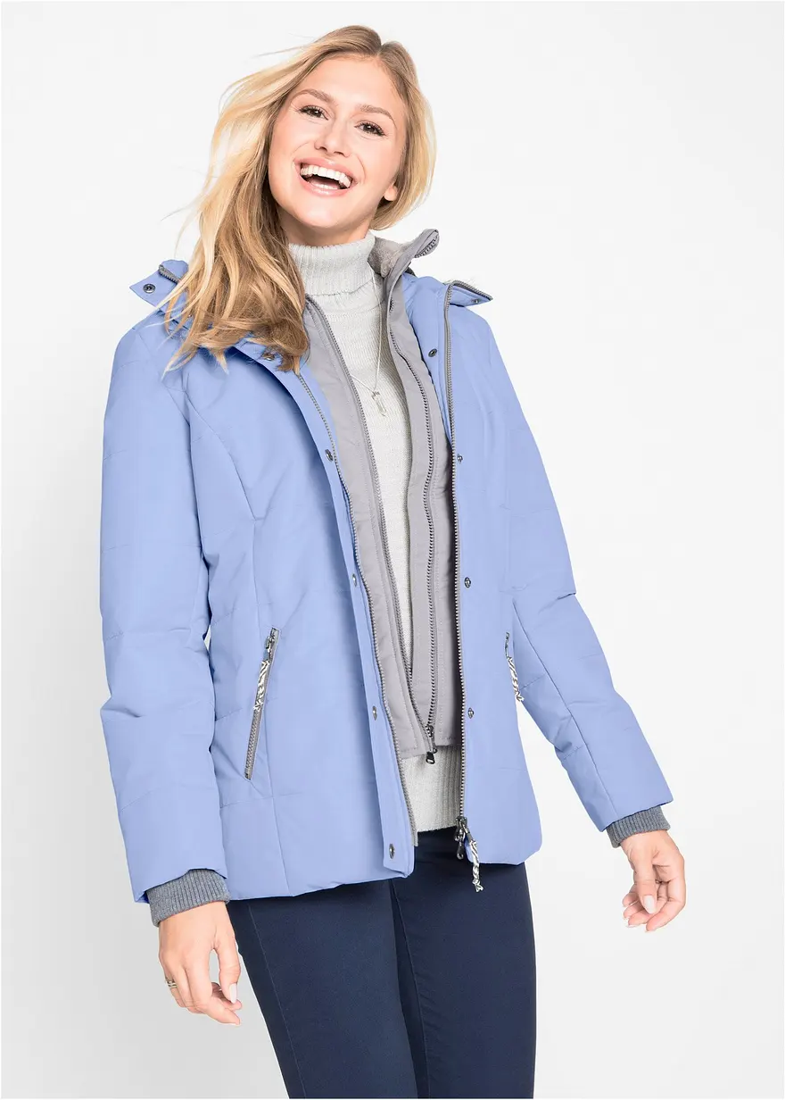 Bonprix Praktische Jacke Mit Kapuze Wattiert - Blau - Damen