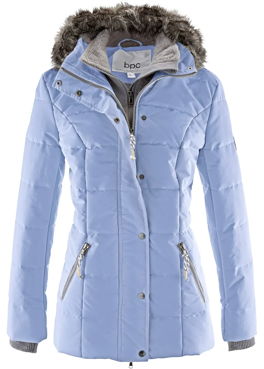 bonprix Praktische Jacke mit Kapuze wattiert - blau - Damen