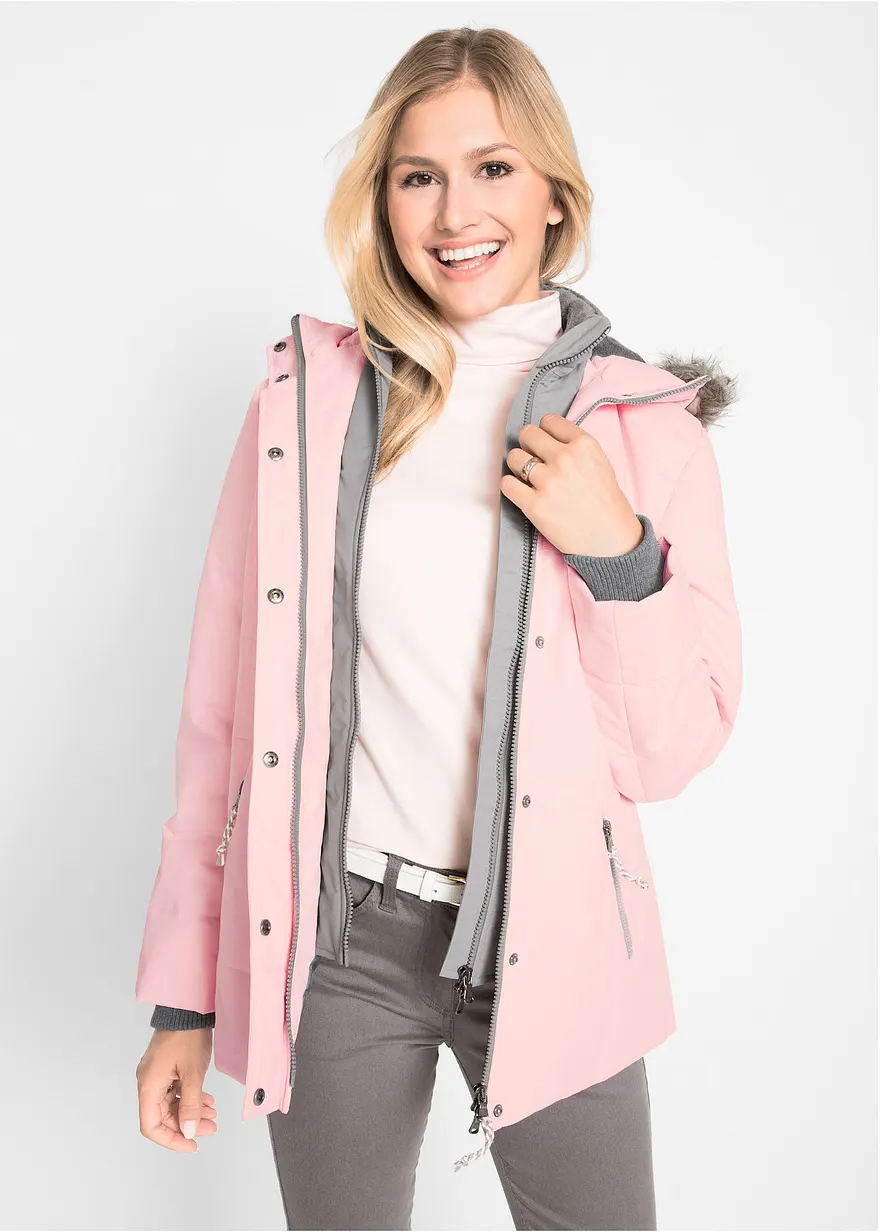 Bonprix Praktische Jacke Mit Kapuze Wattiert - Rosa - Damen