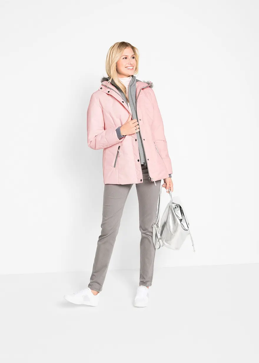 Bonprix Praktische Jacke Mit Kapuze Wattiert - Rosa - Damen