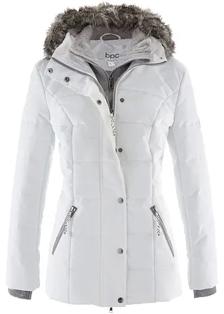 bonprix Praktische Jacke mit Kapuze wattiert - weiß - Damen