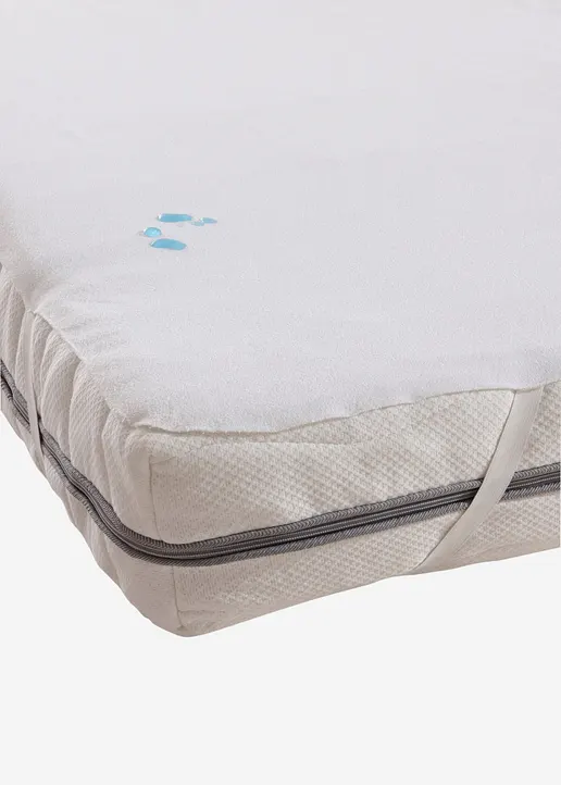 bonprix Praktische Matratzenauflage "Frottier mit Spanngummi" - weiß