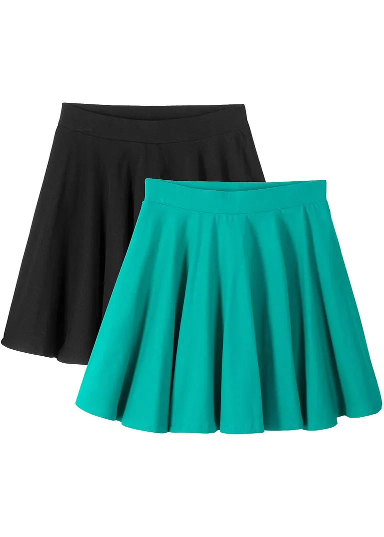 bonprix Praktischer Doppelpack mit zwei basic Mädchen Röcken