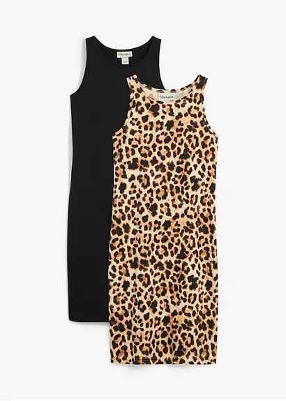 bonprix praktisches 2er-Pack Jerseykleider für Mädchen - Kinder