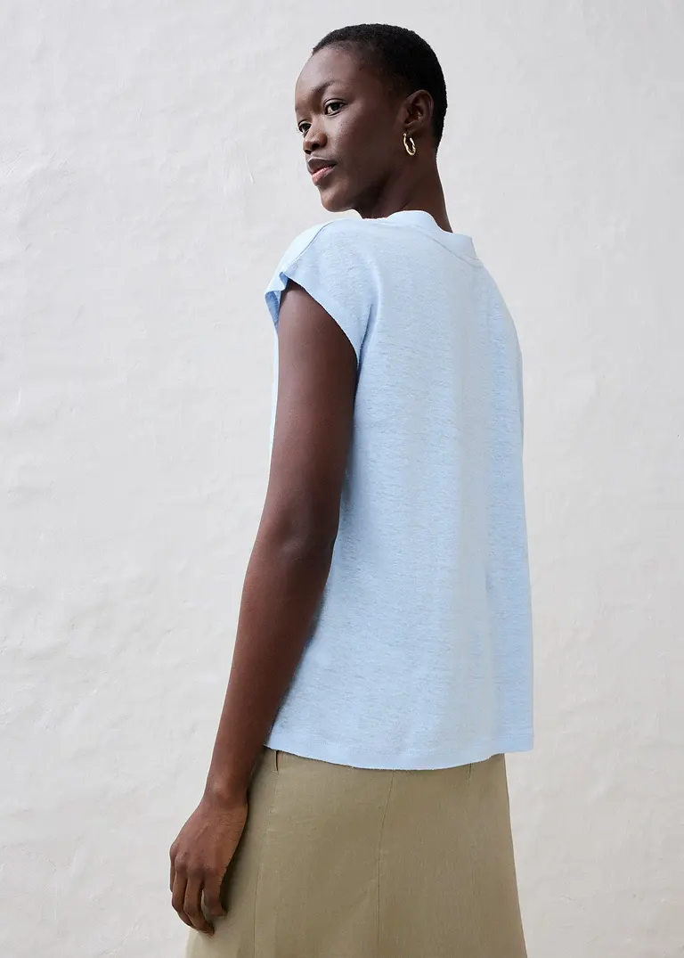 Bonprix Premium Leinen Shirt Ideal Für Den Sommer - Blau