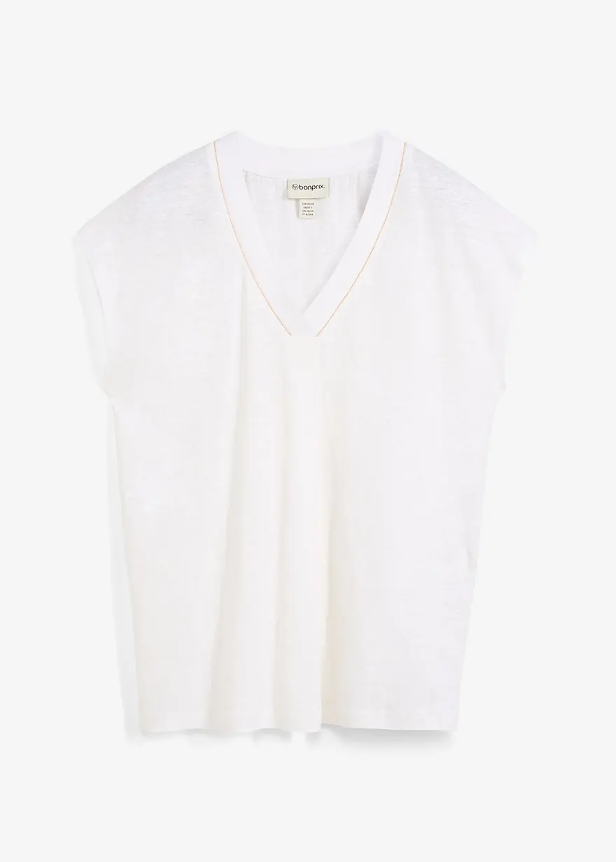bonprix Premium Leinen Shirt ideal für den Sommer - weiß