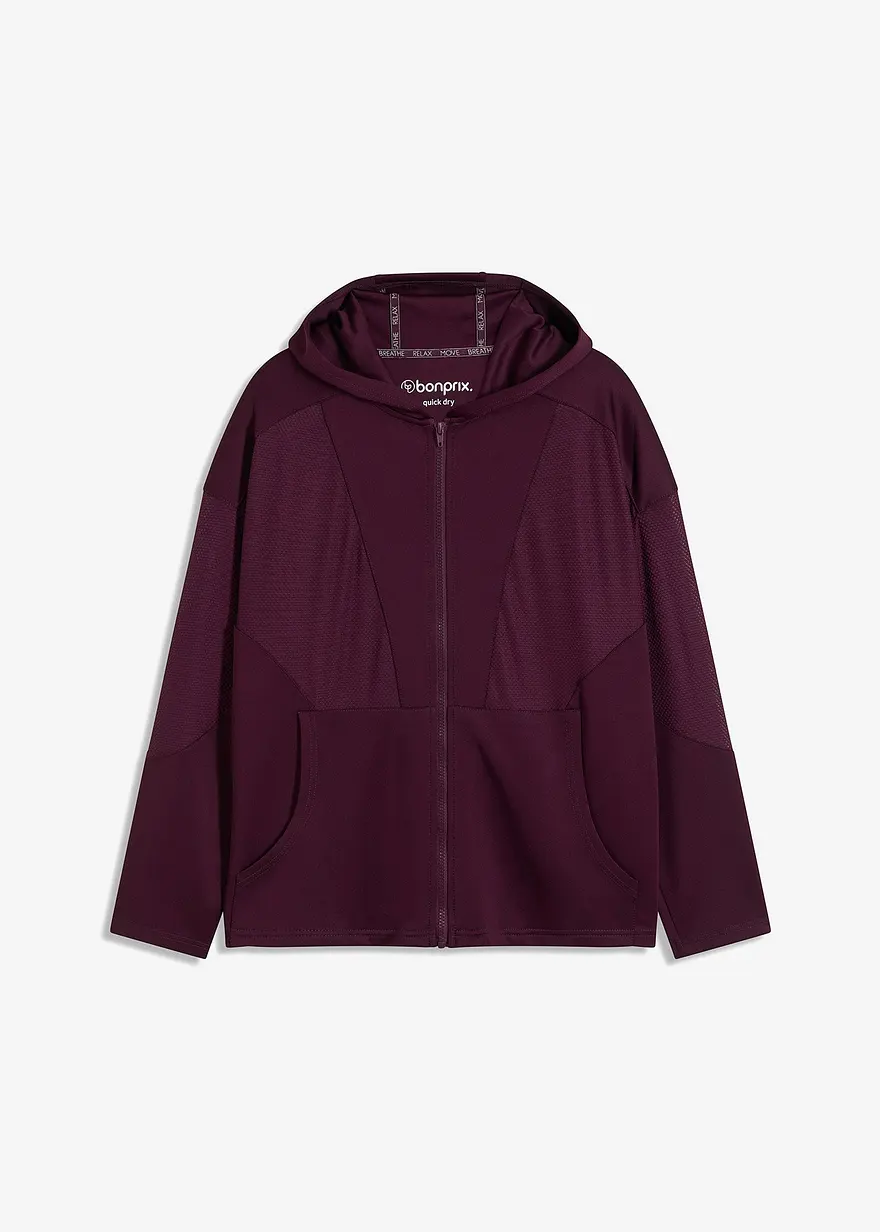 bonprix Quick Dry Funktions-Sportjacke mit praktischen Taschen - lila