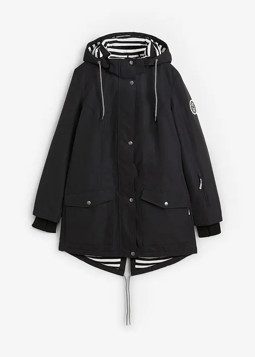 bonprix Regenjacke mit Tunnelzug A-förmig - schwarz - Damen