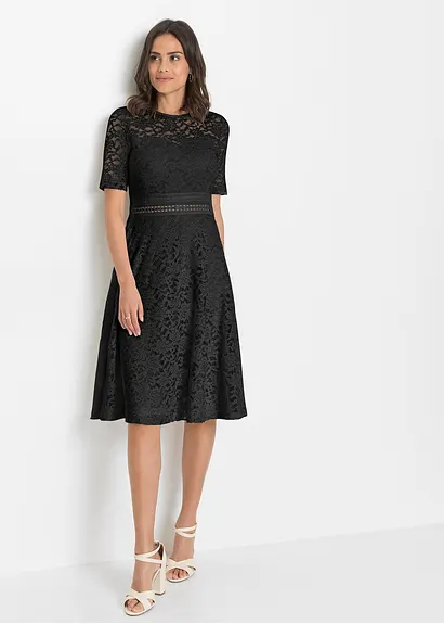 Bonprix Romantisch Und Feminin: Midikleid Aus Spitze Mit Häkeleinsatz In Der Taille