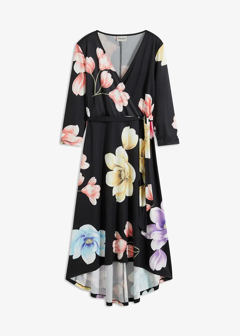 bonprix Romantisch und feminin: Vokuhila-Kleid aus Jersey mit Bindeband mit seinem Allover-Druck macht es jedes Teil zu einem Unikat