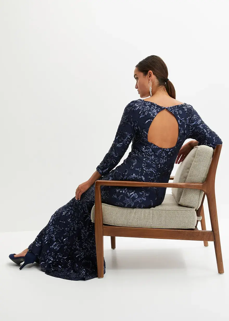 Bonprix Romantisches Kleid Mit Schönem Rückendetail Und Pailletten