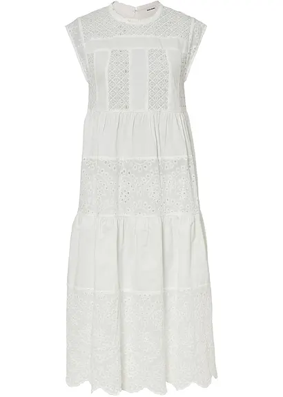 bonprix Romantisches Midikleid mit Spitze. - weiß regular