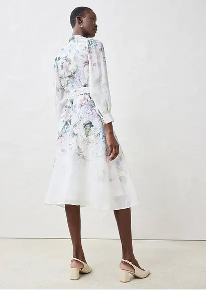 Bonprix Romatisches Midikleid Aus Ramie Mit Passendem Gürtel - Lila