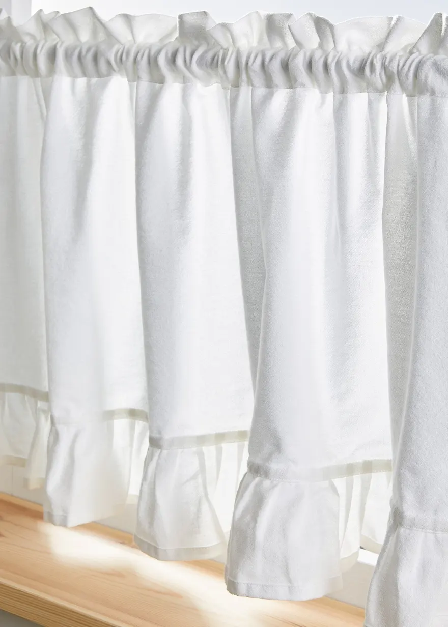 Bonprix Scheibengardine Im Landhausstil - Weiß Tunnelzug