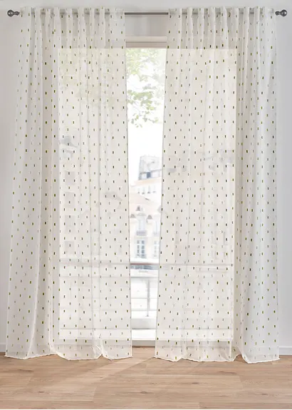 bonprix Schicke Fertiggardine - weiß Multifunktionsband