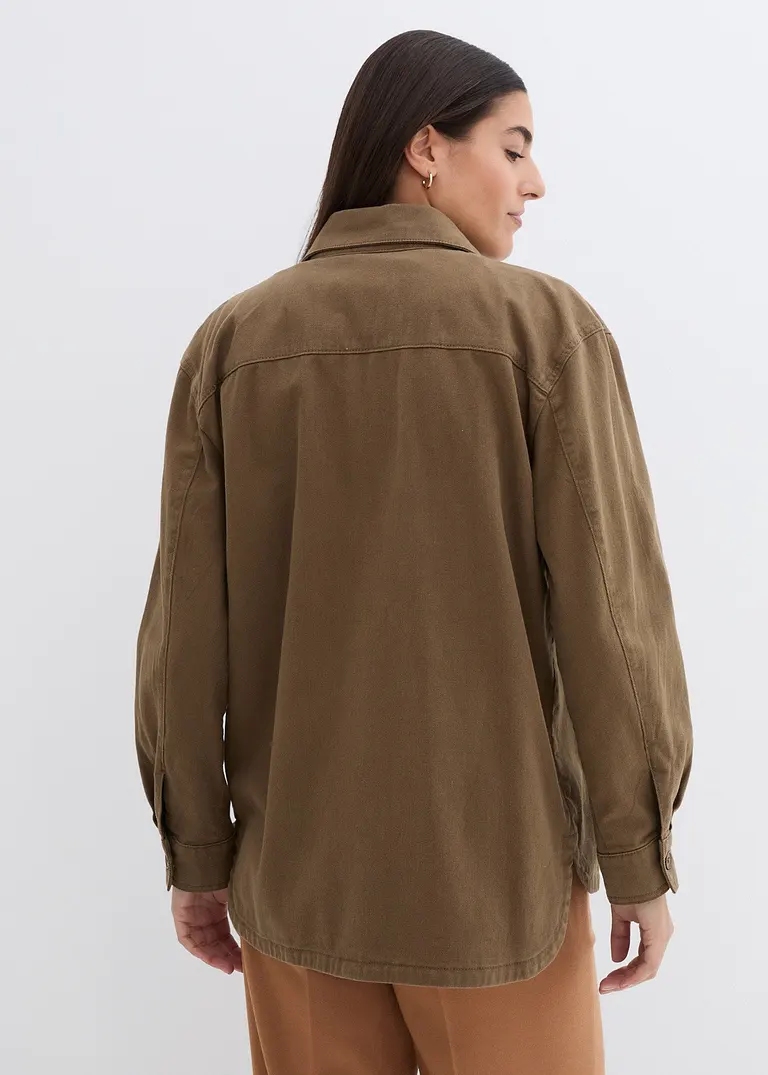 Bonprix Schicke Jeansjacke Mit Taschen Und Muster - Grün