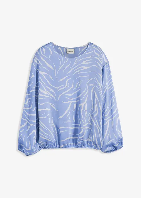 bonprix schicke Satin-Tunika mit stilvollem Druck - blau