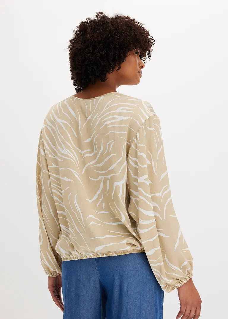 Bonprix Schicke Satin-Tunika Mit Stilvollem Druck - Grün