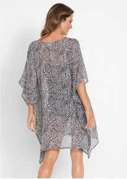 Bonprix Schicke Transparente Tunika Mit V-Ausschnitt - Schwarz