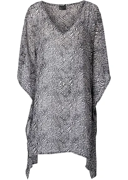 bonprix Schicke transparente Tunika mit V-Ausschnitt - schwarz
