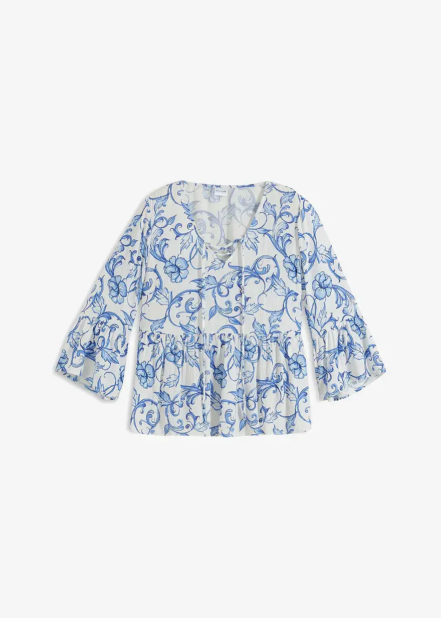 bonprix Schicke Tunika-Bluse mit Bindedetails - weiß - Damen