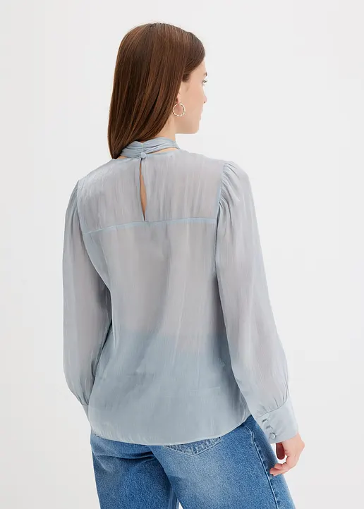 Bonprix Schicke Tunika Mit Verspielter Schleife Und Glanzeffekt - Grau