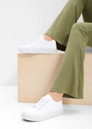 Bonprix Schicker Plateausneaker Von RAINBOW Mit Schnürung - Weiß - Damen