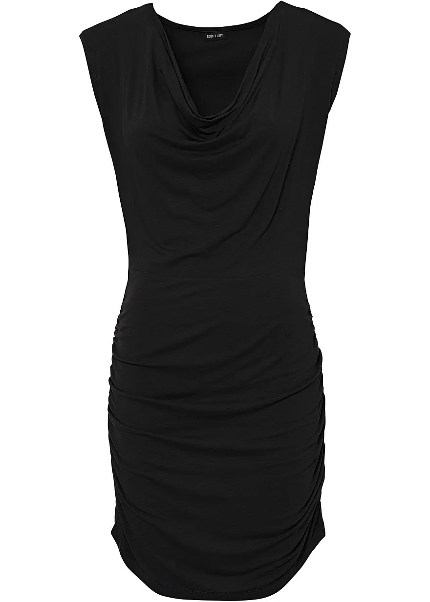 bonprix Schickes Longshirt mit Raffungen - schwarz - Damen