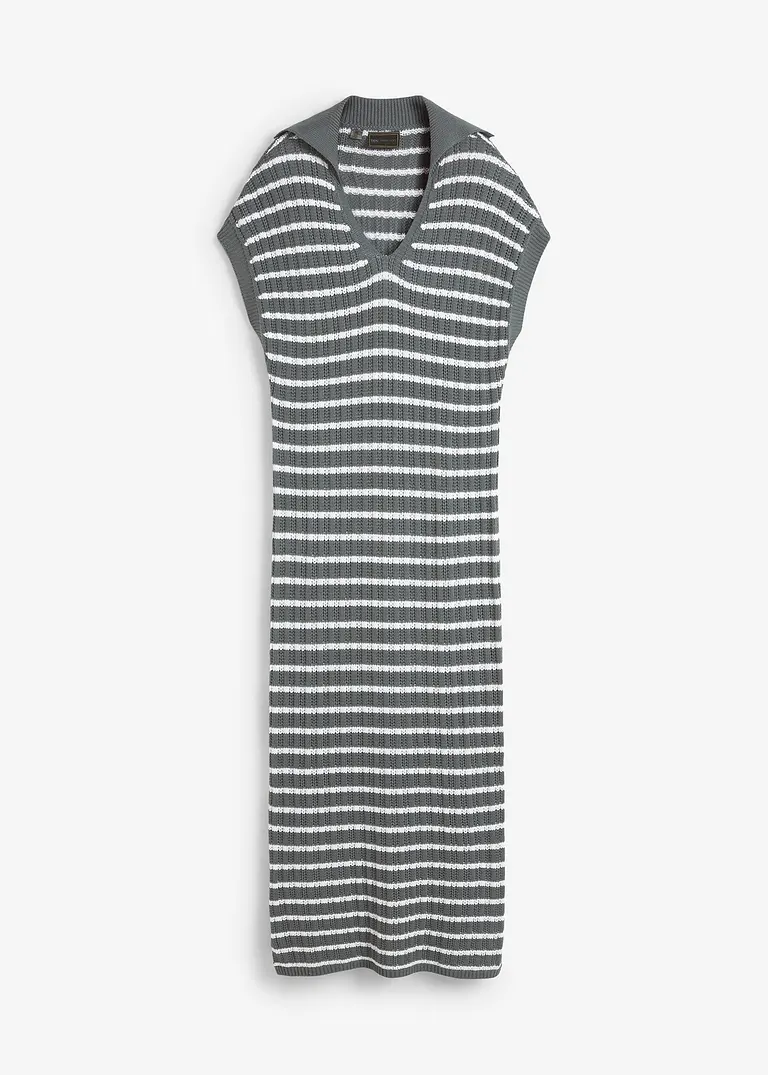 bonprix schickes Strickkleid mit Polokragen - grün - Damen
