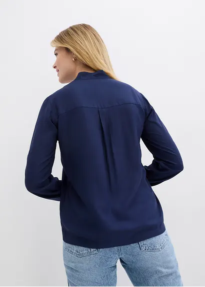 Bonprix Schlichte Bluse Aus Verifizierter Viskose - Blau