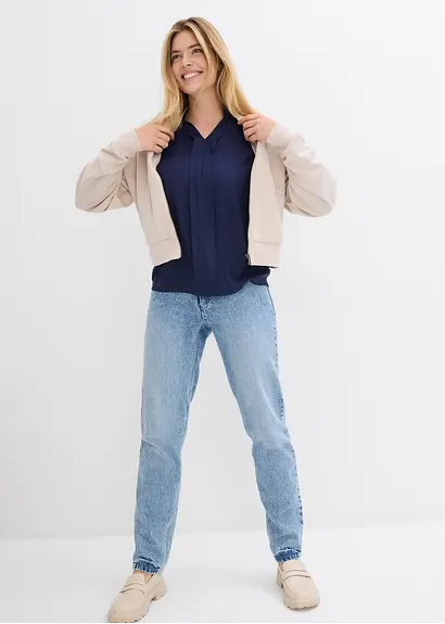 Bonprix Schlichte Bluse Aus Verifizierter Viskose - Blau