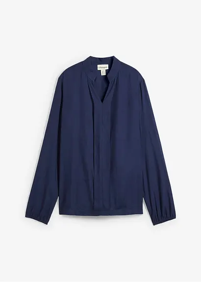 bonprix Schlichte Bluse aus verifizierter Viskose - blau