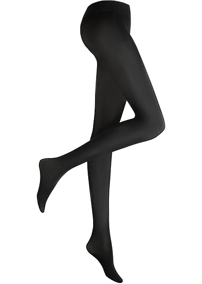 bonprix Schlichte Strumpfhose in halbtransparenter Optik - schwarz