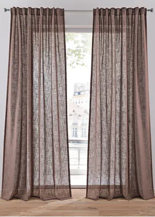 bonprix Schlichte Vorhänge in schöner Leinen-Struktur im 2er Pack