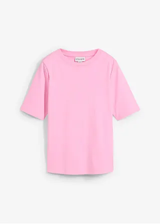 Bonprix Schlichtes Rundhalsshirt Aus Bio-Baumwolle - Rosa