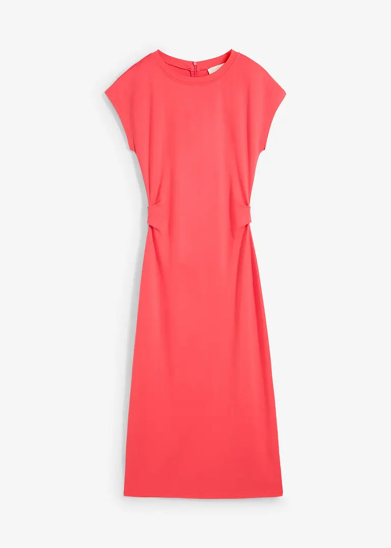 Bonprix Schmal Geschnittenes T-Shirt-Kleid Aus Fließendem Viskose-Mix Mit Abnähern In Der Taille Und Einem Reißverschluss Hinten