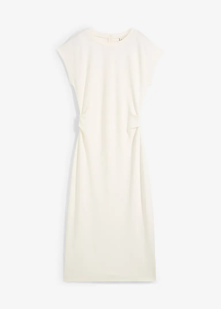 bonprix Schmal geschnittenes T-Shirt-Kleid aus fließendem Viskose-Mix mit Abnähern in der Taille und einem Reißverschluss hinten