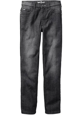 bonprix Schmale Jungen Jeans mit leichter Waschung - schwarz