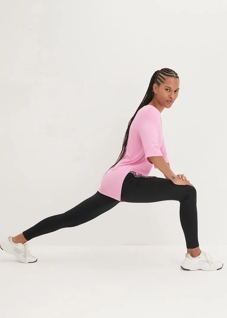 Bonprix Schnelltrocknendes Sport-Longshirt Mit Schlitz Leicht Transparent