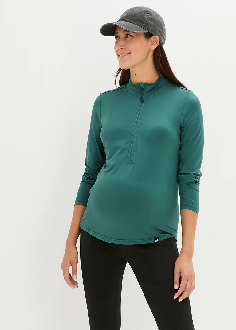 Bonprix Schnelltrocknendes Umstandsshirt Mit Reißverschluss Zum Stillen