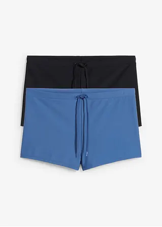 bonprix Schöne Badehose im Doppelpack - schwarz/blau - Herren