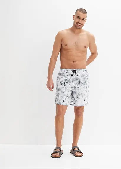 Bonprix Schöne Badeshorts Mit Modischem Print - Schwarz