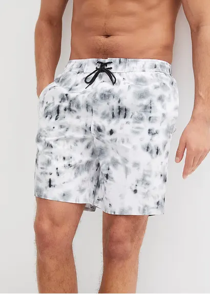 Bonprix Schöne Badeshorts Mit Modischem Print - Schwarz