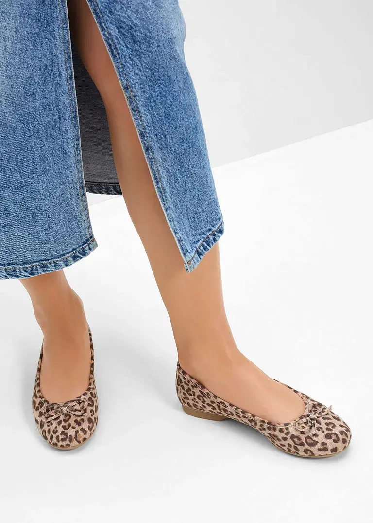 Bonprix Schöne Ballerina Von Jana In Leo-Optik - Beige - Damen