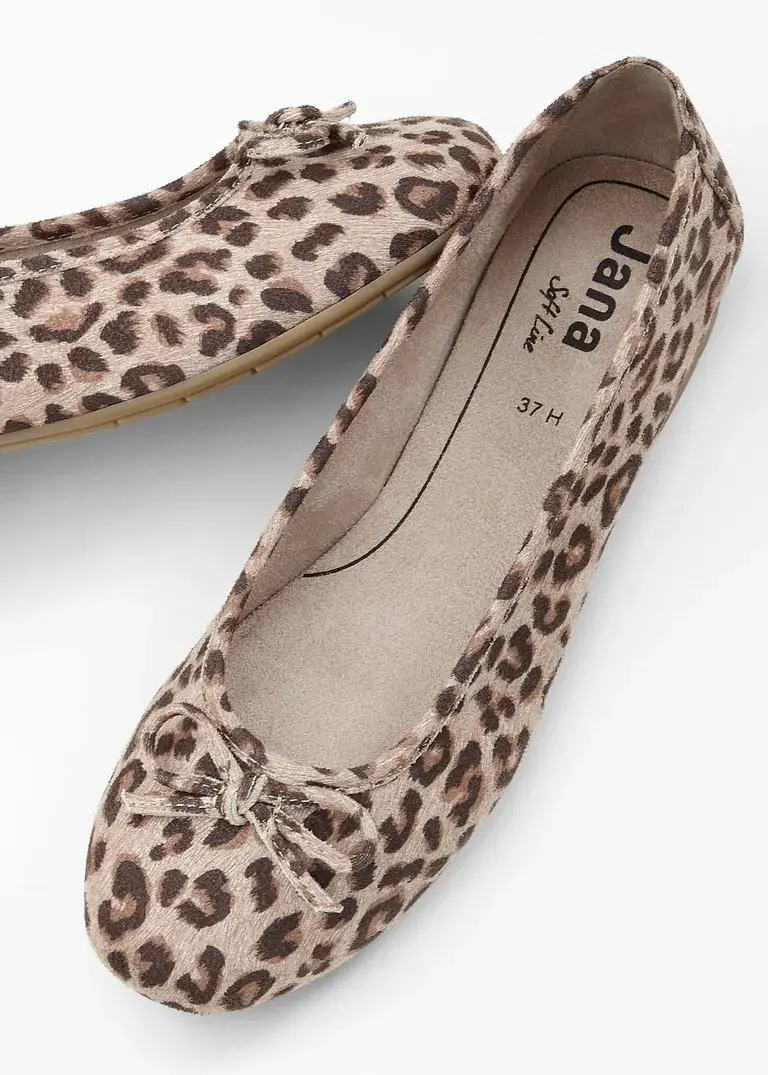 Bonprix Schöne Ballerina Von Jana In Leo-Optik - Beige - Damen