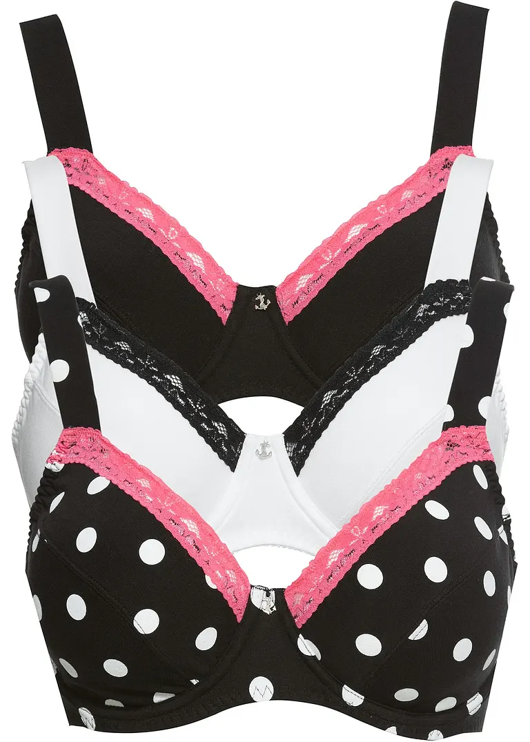 bonprix Schöne BHs im 3er-Pack aus Bio-Baumwolle - Damen